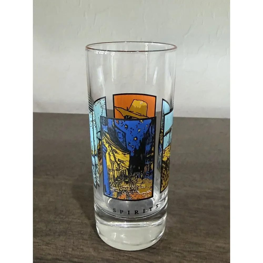 Vintage “Spirits” By Vincent Van Gough Glass Art Highball Drinking Glass Barware